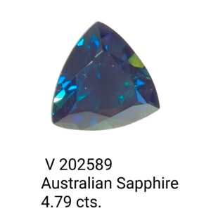 Loose Sapphire Gemstone – 4.80ct Trilliant Cut (Dark Greenish Blue)
